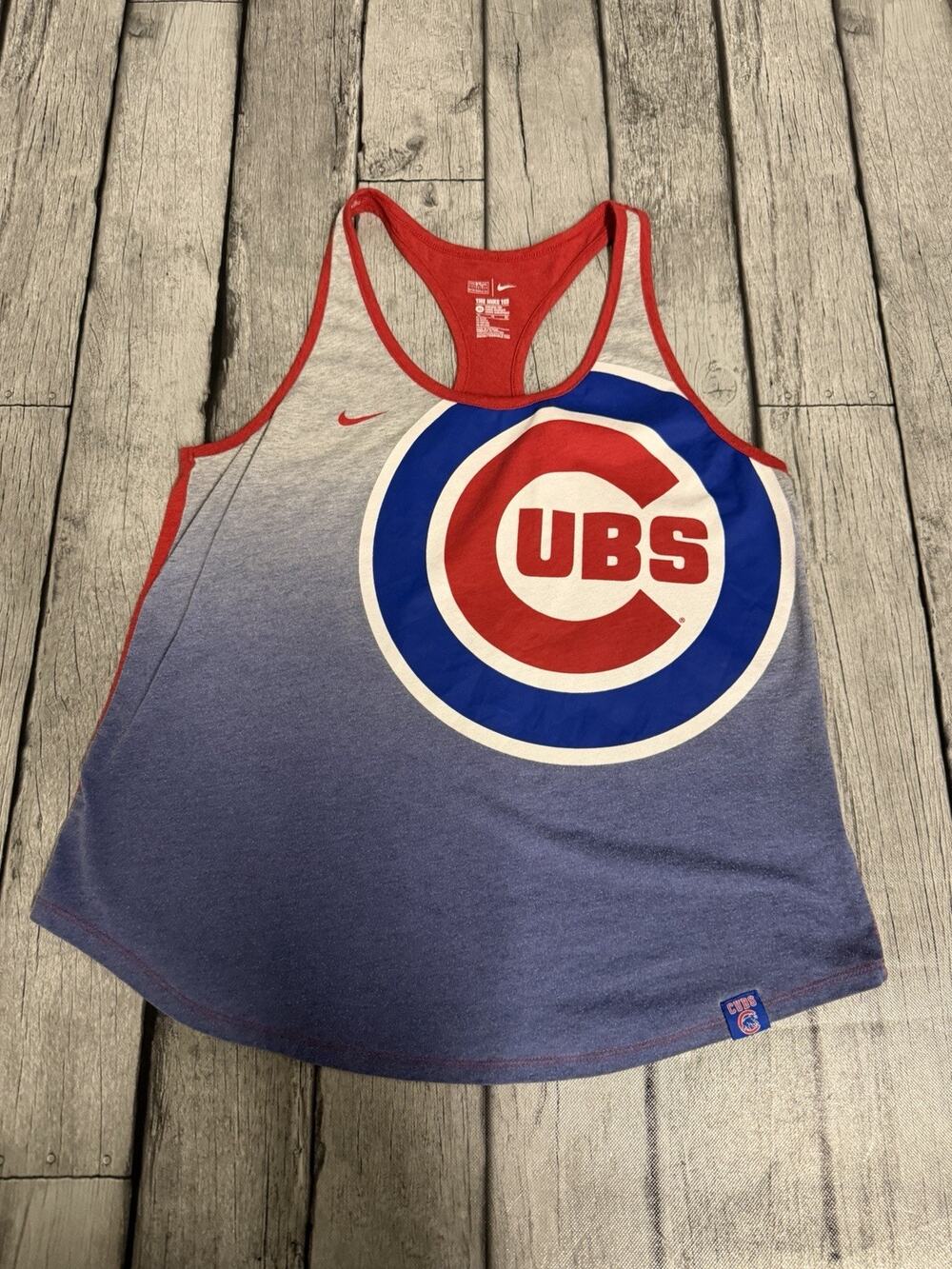 Women’s Nike Chicago Cubs Athletic Cut Tank Blue Red XL
